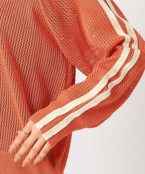 Cutie Blonde(キューティーブロンド)の「◆ライン入りメッシュニット(ニット/セーター・レディース・ライトオレンジ系/ブラック/ホワイト系・00)」の10枚目の写真