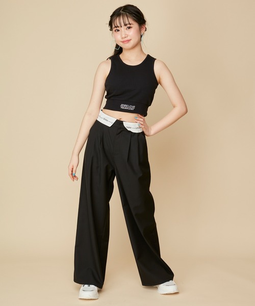 JENNI love（ジェニィラブ）の「ショート丈シンプルリブタンク