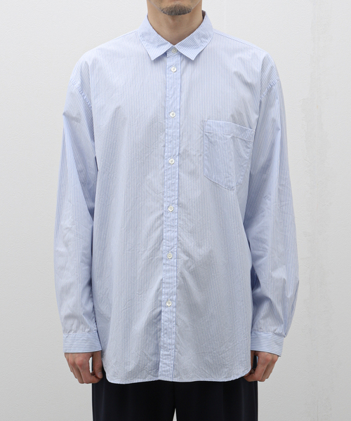ATON（エイトン）の「【ATON / エイトン】GIZA STRIPE WASHED SHIRT（シャツ/ブラウス・メンズ・ブルー・4/6）」の9枚目の写真