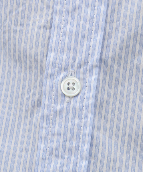 ATON（エイトン）の「【ATON / エイトン】GIZA STRIPE WASHED SHIRT（シャツ/ブラウス・メンズ・ブルー・4/6）」の5枚目の写真