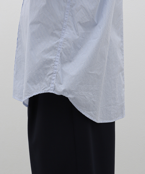 ATON（エイトン）の「【ATON / エイトン】GIZA STRIPE WASHED SHIRT（シャツ/ブラウス・メンズ・ブルー・4/6）」の6枚目の写真