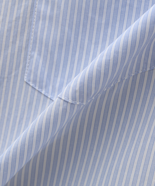 ATON（エイトン）の「【ATON / エイトン】GIZA STRIPE WASHED SHIRT（シャツ/ブラウス・メンズ・ブルー・4/6）」の2枚目の写真