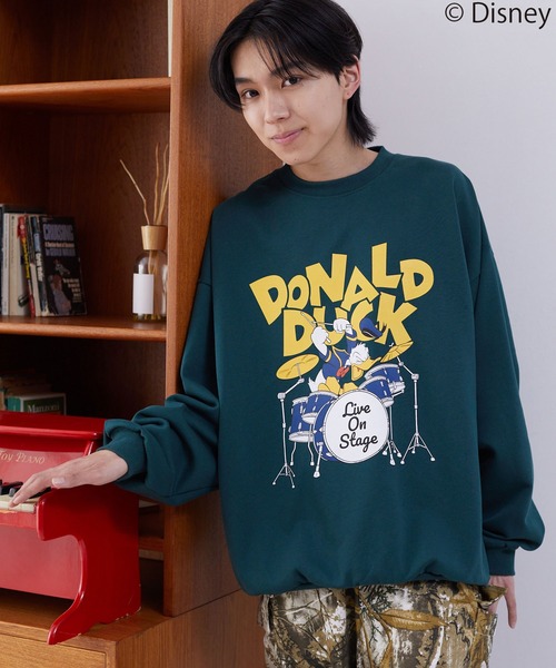 JUNRED（ジュンレッド）の「【 DISNEY / ディズニー 】ドナルドダック / スウェットプルオーバー（スウェット・メンズ・オフホワイト/チャコールグレー/グリーン・L/M）」の3枚目の写真