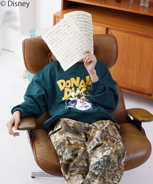 JUNRED（ジュンレッド）の「【 DISNEY / ディズニー 】ドナルドダック / スウェットプルオーバー（スウェット・メンズ・オフホワイト/チャコールグレー/グリーン・L/M）」の6枚目の写真