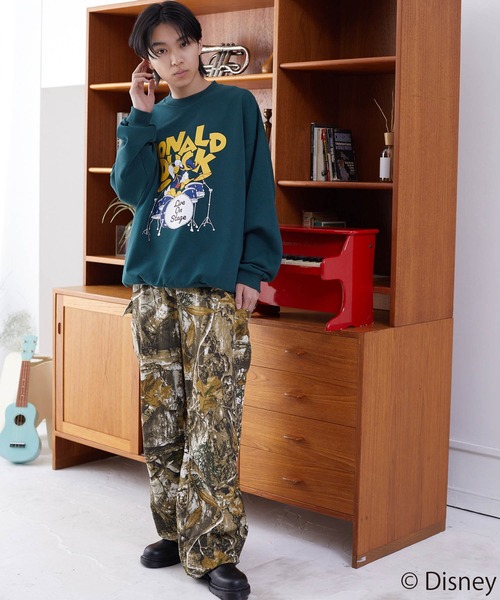JUNRED（ジュンレッド）の「【 DISNEY / ディズニー 】ドナルドダック / スウェットプルオーバー（スウェット・メンズ・オフホワイト/チャコールグレー/グリーン・L/M）」の8枚目の写真