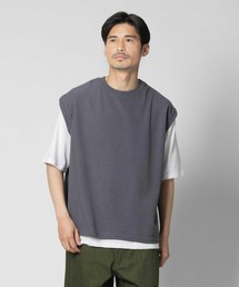 Other(ソノタ)ベスト5分袖レイヤードTシャツ