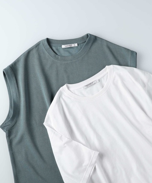LOHEN ローヘンバイカラーレイヤードTシャツ ホワイト
