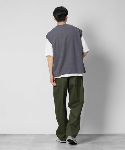 Right-on（ライトオン）の「Other(ソノタ)ベスト5分袖レイヤードTシャツ（Tシャツ/カットソー・メンズ・ケリーグリーン/ネイビー/ブラック・M/L/XL）」の6枚目の写真