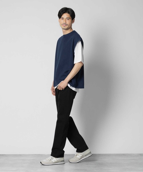 Right-on（ライトオン）の「Other(ソノタ)ベスト5分袖レイヤードTシャツ（Tシャツ/カットソー・メンズ・ケリーグリーン/ネイビー/ブラック・M/L/XL）」の11枚目の写真