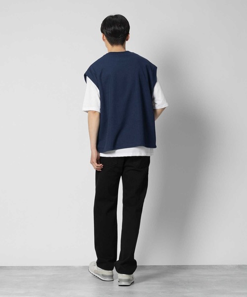 Right-on（ライトオン）の「Other(ソノタ)ベスト5分袖レイヤードTシャツ（Tシャツ/カットソー・メンズ・ケリーグリーン/ネイビー/ブラック・M/L/XL）」の12枚目の写真