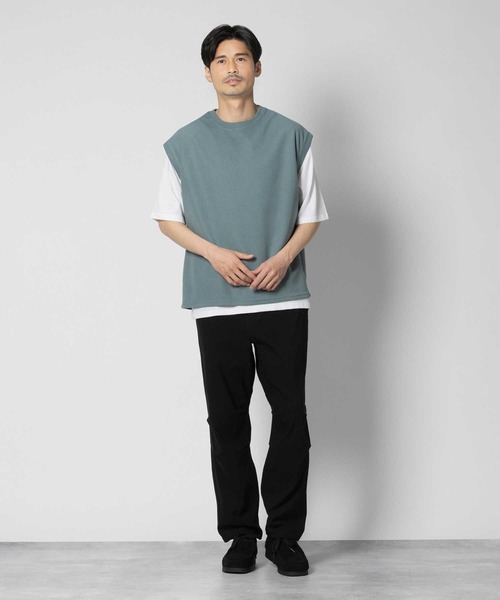 5分袖カットソーシャツ セール】【WEB限定】 〈洗濯機可能〉へムフレア 5分袖