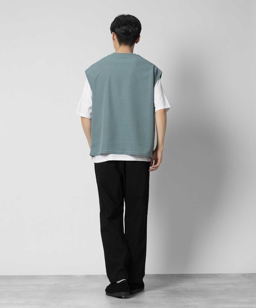 Right-on（ライトオン）の「Other(ソノタ)ベスト5分袖レイヤードTシャツ（Tシャツ/カットソー・メンズ・ケリーグリーン/ネイビー/ブラック・M/L/XL）」の9枚目の写真