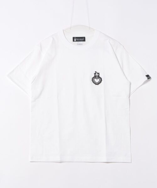 D&G Tシャツ 半袖 うさぎ 刺繍 コットン WHITE【国内発送】 BIRTHREAD】タトゥー立体刺繍/半袖Tシャツ/6.2oz（Tシャツ