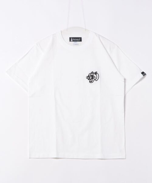 D&G Tシャツ 半袖 うさぎ 刺繍 コットン WHITE【国内発送】 BIRTHREAD】タトゥー立体刺繍/半袖Tシャツ/6.2oz（Tシャツ