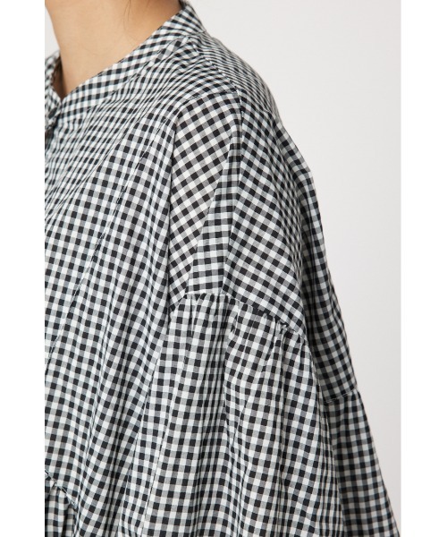 RODEO CROWNS WIDE BOWL（ロデオクラウンズワイドボウル）の「バンドカラーティアードチュニック（チュニック・レディース・オフホワイト/ブラック系その他/ブラック/ライトピンク・FREE）」の13枚目の写真