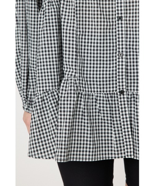 RODEO CROWNS WIDE BOWL（ロデオクラウンズワイドボウル）の「バンドカラーティアードチュニック（チュニック・レディース・オフホワイト/ブラック系その他/ブラック/ライトピンク・FREE）」の7枚目の写真