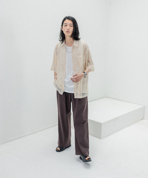 RAGEBLUE（レイジブルー）の「シアーシャツ / レースビッグシルエットシャツ SHEER SHIRTS / 　LACE BIG SILHOUETTE SHIRT（シャツ/ブラウス・メンズ・オレンジ/グリーン/ホワイト/ブラック・MEDIUM/LARGE）」の6枚目の写真