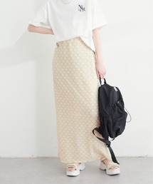 【WEB限定】フラワージャガードカットソータイトスカート