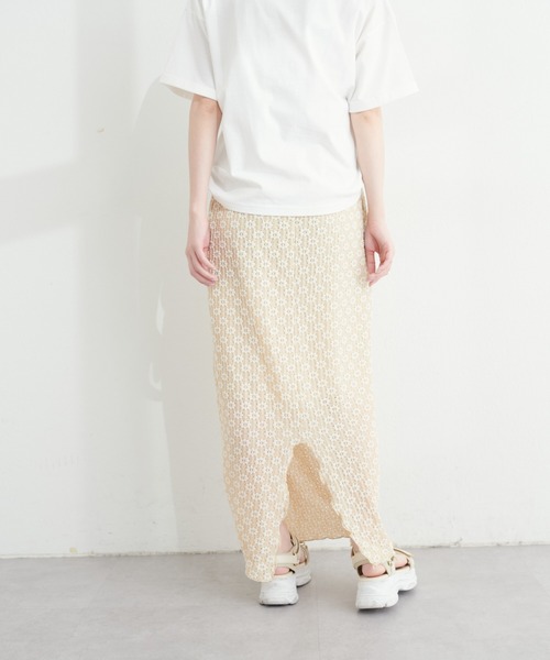 natural couture（ナチュラルクチュール）の「【WEB限定】フラワージャガードカットソータイトスカート（スカート・レディース・ブラック/ベージュ・FREE）」の10枚目の写真