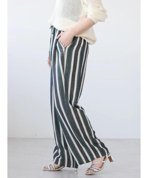 AMERICAN HOLIC(アメリカンホリック)の「接触冷感リネンブレンドワイドパンツ(その他パンツ・レディース・ライトベージュ/ブルー/ストライプ/チャコールグレー・L/M/S)」の10枚目の写真