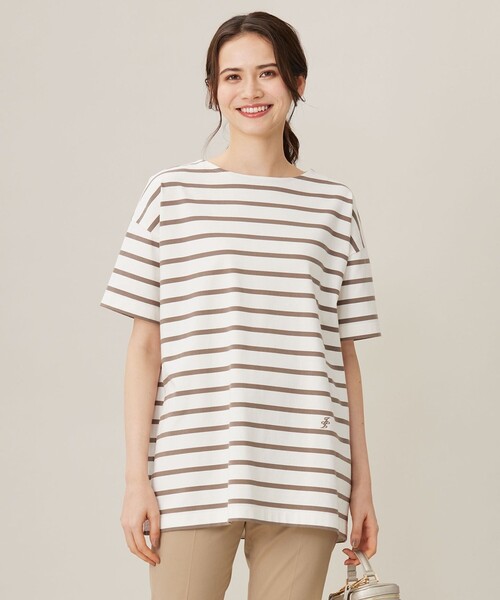 tシャツ 「洗える」ボーダーワイドBIG Tシャツ レディース セール】【洗える】ボーダーワイドBIG Tシャツ（Tシャツ