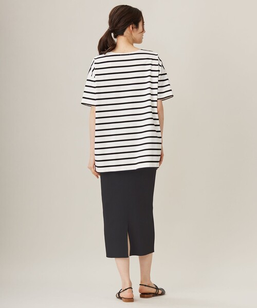 自由区(ジユウク)の「【洗える】ボーダーワイドBIG Tシャツ(Tシャツ/カットソー・レディース・ブラウン系1/レッド系1/ブラック系1・38)」の5枚目の写真