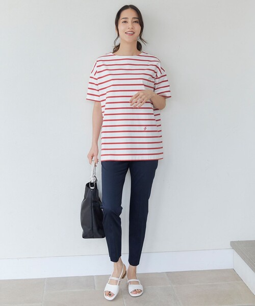 tシャツ 「洗える」ボーダーワイドBIG Tシャツ レディース セール】【洗える】ボーダーワイドBIG Tシャツ（Tシャツ