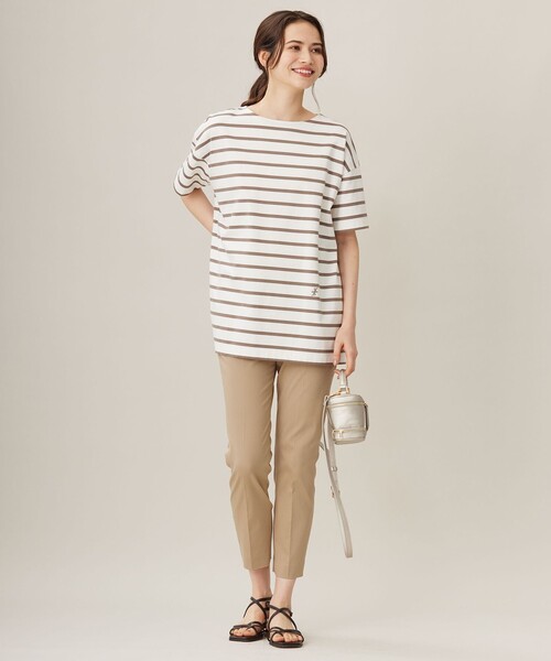 自由区(ジユウク)の「【洗える】ボーダーワイドBIG Tシャツ(Tシャツ/カットソー・レディース・ブラウン系1/レッド系1/ブラック系1・38)」の9枚目の写真