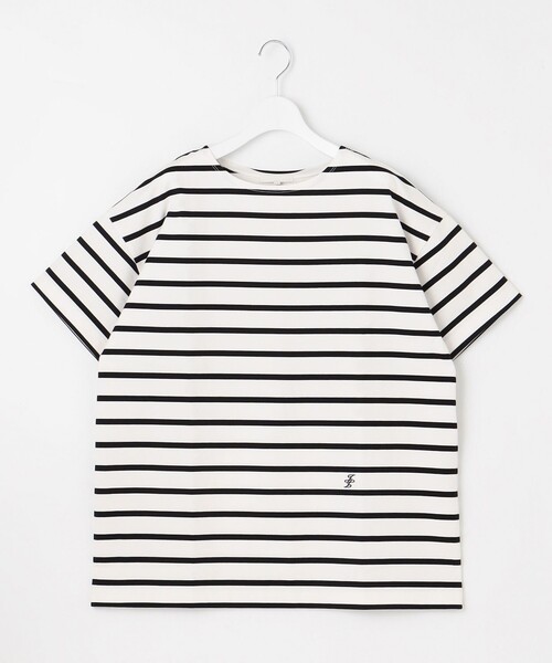 自由区(ジユウク)の「【洗える】ボーダーワイドBIG Tシャツ(Tシャツ/カットソー・レディース・ブラウン系1/レッド系1/ブラック系1・38)」の12枚目の写真