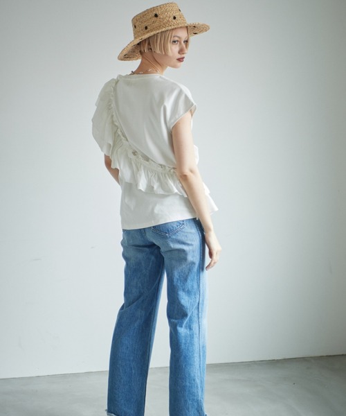 ROSE BUD（ローズバッド）の「2WAYフリルドッキングカットソー