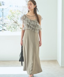 mysty woman | チュールフリル×キャミワンピース　119545(ドレス)