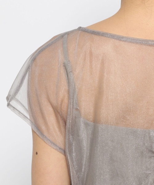 mysty woman（ミスティウーマン）の「チュールフリル×キャミワンピース　119545（ドレス・レディース・カーキ/ブラック・FREE）」の11枚目の写真