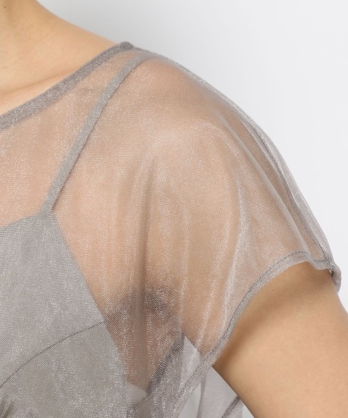 mysty woman（ミスティウーマン）の「チュールフリル×キャミワンピース　119545（ドレス・レディース・カーキ/ブラック・FREE）」の13枚目の写真