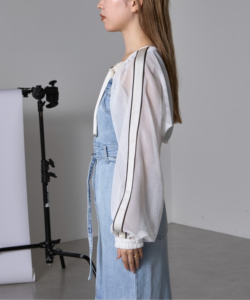 RAY CASSIN（レイカズン）の「メッシュボレロ（カーディガン/ボレロ・レディース・ブラック/ブルー/ホワイト・FREE）」の21枚目の写真