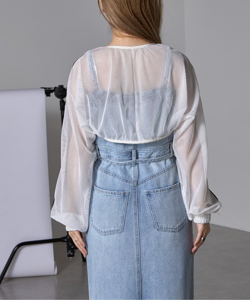 RAY CASSIN（レイカズン）の「メッシュボレロ（カーディガン/ボレロ・レディース・ブラック/ブルー/ホワイト・FREE）」の20枚目の写真