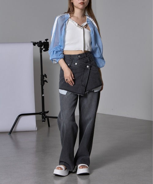 RAY CASSIN（レイカズン）の「メッシュボレロ（カーディガン/ボレロ・レディース・ブラック/ブルー/ホワイト・FREE）」の7枚目の写真