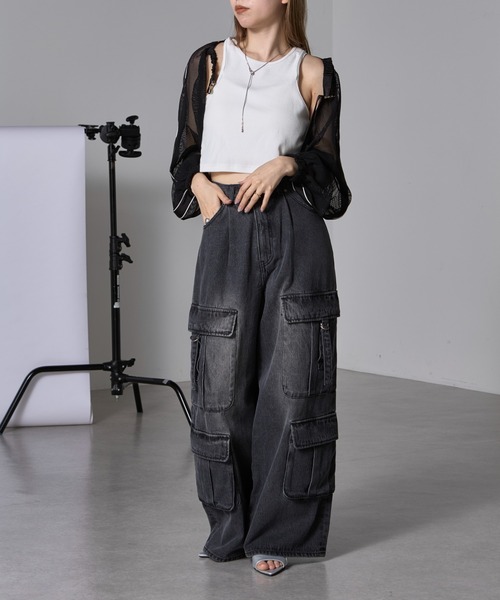 RAY CASSIN（レイカズン）の「メッシュボレロ（カーディガン/ボレロ・レディース・ブラック/ブルー/ホワイト・FREE）」の14枚目の写真