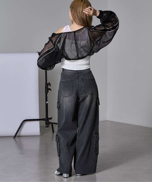 RAY CASSIN（レイカズン）の「メッシュボレロ（カーディガン/ボレロ・レディース・ブラック/ブルー/ホワイト・FREE）」の10枚目の写真