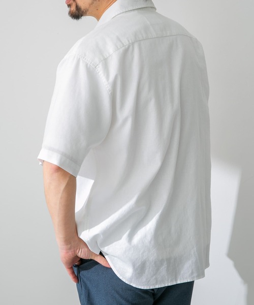 URBAN RESEARCH Sonny Label（アーバンリサーチサニーレーベル）の「『吸水速乾/接触冷感/イージーケア』マルチ機能リサイクルファブリックショートスリーブシャツ（シャツ/ブラウス・メンズ・グリーン/ネイビー/ストライプ/チェック/オフホワイト・MEDIUM/LARGE/X-LARGE）」の11枚目の写真