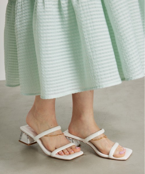 rienda(リエンダ)の「クリアヒールサンダル(サンダル・レディース・ホワイト/ピンク/ブラック・SMALL/LARGE/MEDIUM)」の2枚目の写真