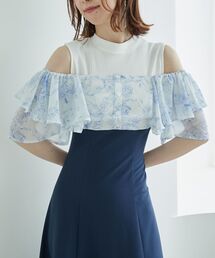 MAJESTIC LEGON | 【WEB限定XSサイズあり】ウエストきゅっとフリルフレアワンピ(ワンピース)
