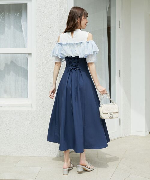 セール】ウエストきゅっとフリルフレアワンピ（ワンピース）｜MAJESTIC  