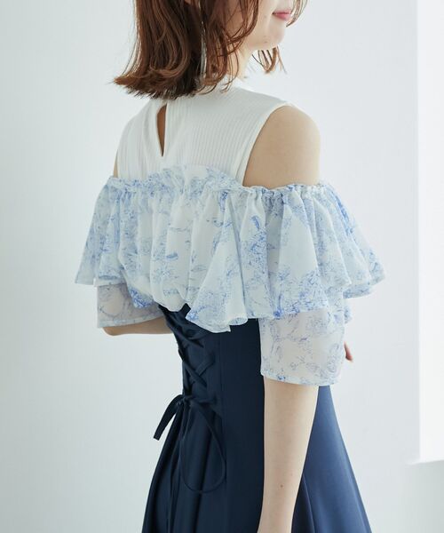 MAJESTIC LEGON(マジェスティックレゴン)の「ウエストきゅっとフリルフレアワンピ(ワンピース・レディース・ブラック系その他/ブルー系その他4/グレー系その他/ベージュ系その他2/グレー・SMALL/MEDIUM/X-SMALL)」の10枚目の写真