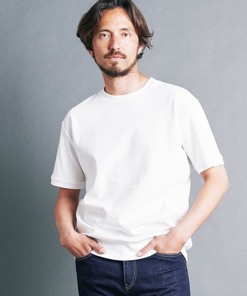 Magine(マージン)の「CTN OPEN END SURF KNIT P/O KNITSAW S/S:コットン オープンエンド サーフニット 半袖ニットソー(Tシャツ/カットソー・メンズ・ブラック/ネイビー/キャメル/グレー/オフホワイト・48/44/46)」の7枚目の写真