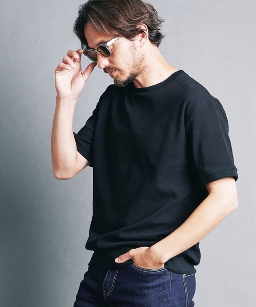 Magine(マージン)の「CTN OPEN END SURF KNIT P/O KNITSAW S/S:コットン オープンエンド サーフニット 半袖ニットソー(Tシャツ/カットソー・メンズ・ブラック/ネイビー/キャメル/グレー/オフホワイト・48/44/46)」の11枚目の写真