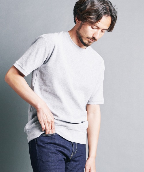 Magine(マージン)の「CTN OPEN END SURF KNIT P/O KNITSAW S/S:コットン オープンエンド サーフニット 半袖ニットソー(Tシャツ/カットソー・メンズ・ブラック/ネイビー/キャメル/グレー/オフホワイト・48/44/46)」の15枚目の写真