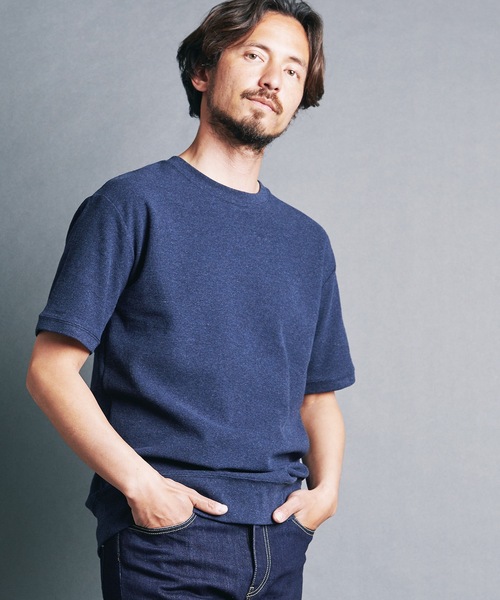 Magine(マージン)の「CTN OPEN END SURF KNIT P/O KNITSAW S/S:コットン オープンエンド サーフニット 半袖ニットソー(Tシャツ/カットソー・メンズ・ブラック/ネイビー/キャメル/グレー/オフホワイト・48/44/46)」の22枚目の写真