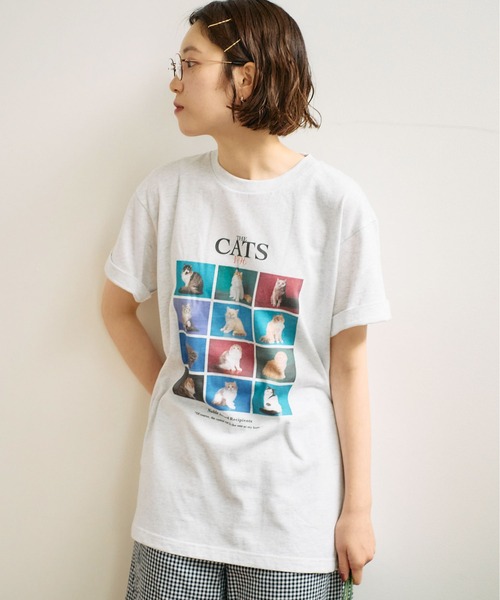 fig London(フィグロンドン)の「●the CAT Tshirt(Tシャツ/カットソー・レディース・アッシュグレー/ホワイト・M/L)」の14枚目の写真