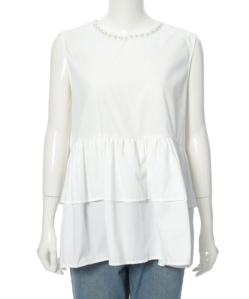 fifth(フィフス)の「衿パールギャザーフリルブラウス(シャツ/ブラウス・レディース・ブラック/ホワイト/ブラック×ホワイト・M)」の12枚目の写真