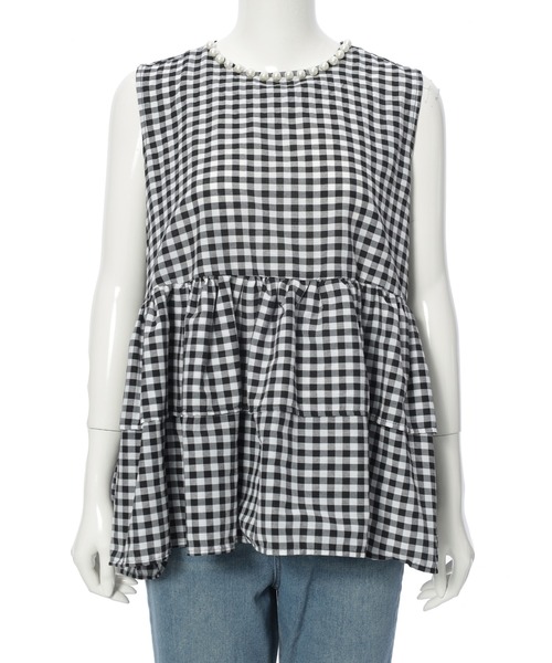 fifth(フィフス)の「衿パールギャザーフリルブラウス(シャツ/ブラウス・レディース・ブラック/ホワイト/ブラック×ホワイト・M)」の16枚目の写真